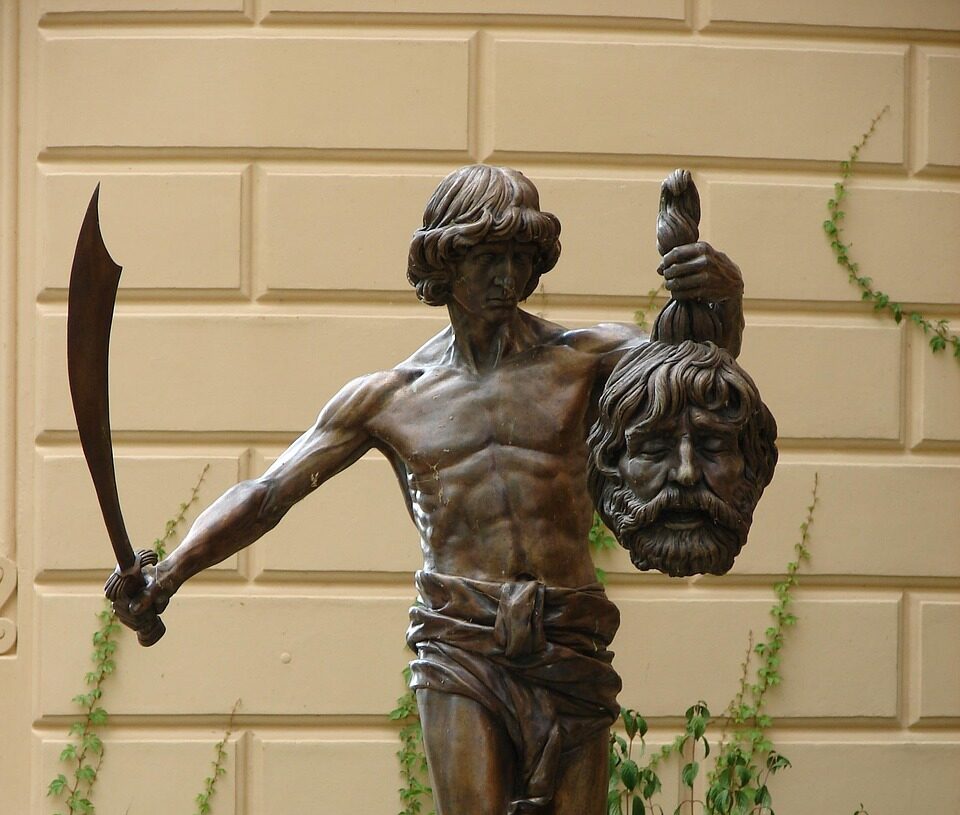 david, and, goliath, rupture, monument, statue, metal, interesting, david, david, goliath, goliath, goliath, goliath, goliath